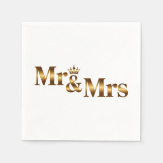 Luxury Gold Mr. & Mrs. Wedding Sign | Elegant Brid Serviette