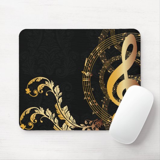 Luxury Gold Musiknote Mousepad (Mit Mouse)