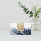 Luxury Gold & Navy Abstract Photographer Business Visitenkarte (Stehend Vorderseite)