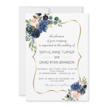 Luxury Gold Navy Blush Blume Blütenhochzeit