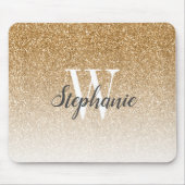 Luxury Gold Ombre Imitate Glitzer Monogram Mousepad (Vorne)