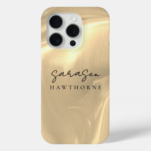 Luxury Gold Opal Eleganter Script Name Case-Mate iPhone Hülle (Rückseite)