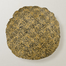 Luxury Gold Pattern ,Gold Black Rundes Kissen