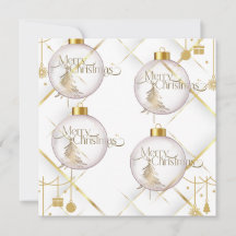 Luxury Gold (Personalize) Flat Christmas Card