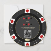 Luxury Gold Poker Chip Casino QR Code Hochzeit Einladung (Rückseite)