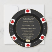 Luxury Gold Poker Chip Casino QR Code Hochzeit Einladung (Vorderseite)
