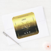 Luxury Gold Product Labels Jewels Monogram Logo Quadratischer Aufkleber (Umschlag)