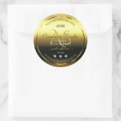 Luxury Gold Product Labels Jewels Monogram Logo Runder Aufkleber (Tasche)