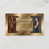 Luxury Gold Professional Hair Extensions Photos Visitenkarte (Vorderseite)