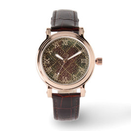 Luxury Gold Red Green Color Pattern Armbanduhr