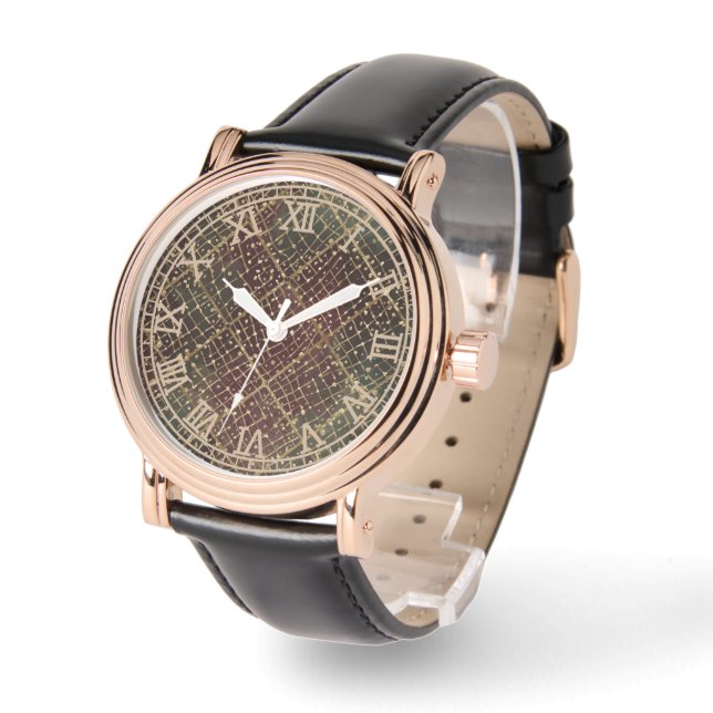 Luxury Gold Red Green Color Pattern  Armbanduhr (Winkel)