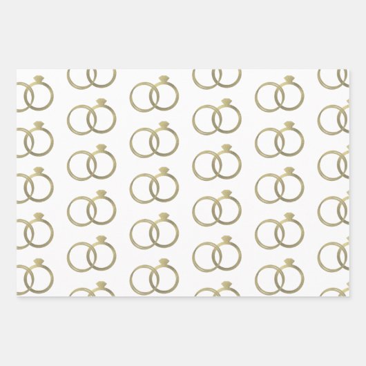 Luxury Gold Rings Wedding Geschenkpapier Set (Vorderseite)