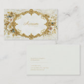 Luxury Gold Rococo Frame White Floral Victorian Visitenkarte (Vorne/Hinten)