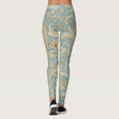 Luxury Gold Roses and Soft Blue Leggings (Rückseite)