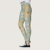 Luxury Gold Roses and Soft Blue Leggings (Links)