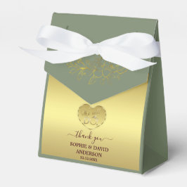 Luxury Gold Sage Green Wedding Anniversary  Geschenkschachtel