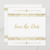 Luxury Gold Save the Date Einladung (Vorne/Hinten)
