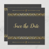 Luxury Gold Save the Date Einladung (Vorne/Hinten)
