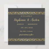 Luxury Gold Save the Date Einladung (Rückseite)