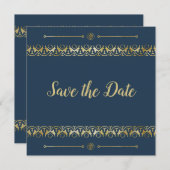 Luxury Gold Save the Date Einladung (Vorne/Hinten)