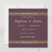 Luxury Gold Save the Date Einladung (Rückseite)