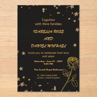 Luxury Gold Save the Date Wedding Card Acryleinladungen