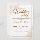 Luxury Gold Script Wedding Invitation Einladung (Vorderseite)