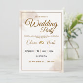 Luxury Gold Script Wedding Invitation Einladung (Stehend Vorderseite)