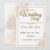 Luxury Gold Script Wedding Invitation Einladung (Vorne/Hinten)