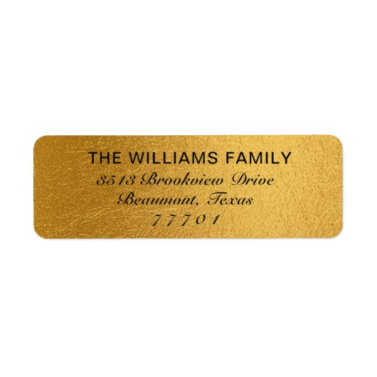Luxury Gold Shiny Foil Address Label (Vorne)