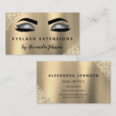 Luxury Gold Silver Glitzer Eyelash Extensions Visitenkarte (Vorne/Hinten)