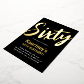 Luxury Gold 'Sixty' Adult Milestone 60. Geburtstag Folieneinladung (Gedreht)