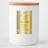 Luxury Gold Soft Glitzer Initials Product Labels Lebensmitteletikett (Vorderseite)