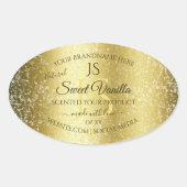 Luxury Gold Soft Glitzer Initials Product Labels Ovaler Aufkleber (Vorderseite)