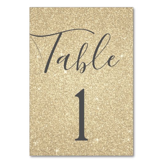 Luxury Gold Sparkle Tischnummer (Rückseite)