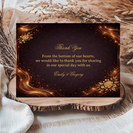 Luxury Gold Sparkle Wave Dankeskarte