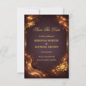 Luxury Gold Sparkle Wave Save The Date (Vorderseite)