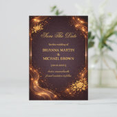 Luxury Gold Sparkle Wave Save The Date (Stehend Vorderseite)