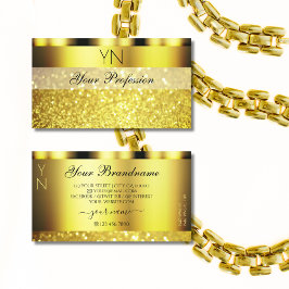 Luxury Gold Sparkling Glitzer Monogram glamourös Visitenkarte