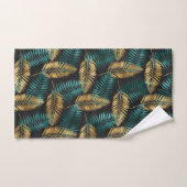 Luxury Gold Teal Tiger & Tropical Leaves Badhandtuch Set (Handtuch)