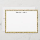 Luxury Gold Texture Border Black Name Script Mitteilungskarte (Vorderseite)
