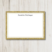 Luxury Gold Texture Border Black Name Script Mitteilungskarte