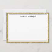 Luxury Gold Texture Border Black Name Script Mitteilungskarte (Vorderseite)