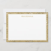 Luxury Gold Texture Border Elegant Name Script Mitteilungskarte (Vorderseite)
