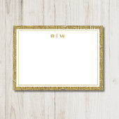 Luxury Gold Texture Border Simple Initial Script Mitteilungskarte