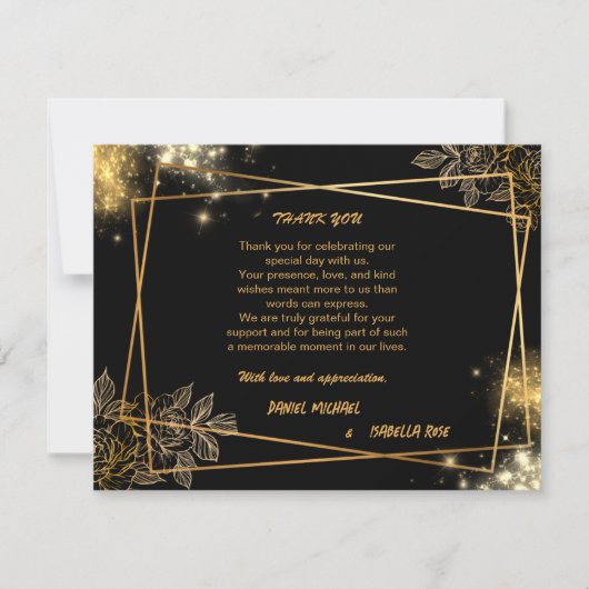 Luxury Gold THANK YOU Wedding Card (Vorderseite)