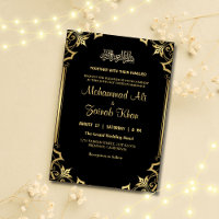Luxury Gold verziert Black Islamic Wedding