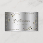 Luxury Gold Verziert Corners Elegantes Silver Shim Visitenkarte (Vorderseite)