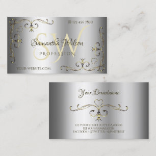 Luxury Gold Verziert Corners Initials Elegantes Si Visitenkarte