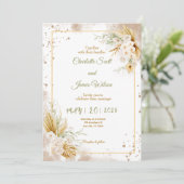 Luxury Gold Wedding Invitation Einladung (Stehend Vorderseite)